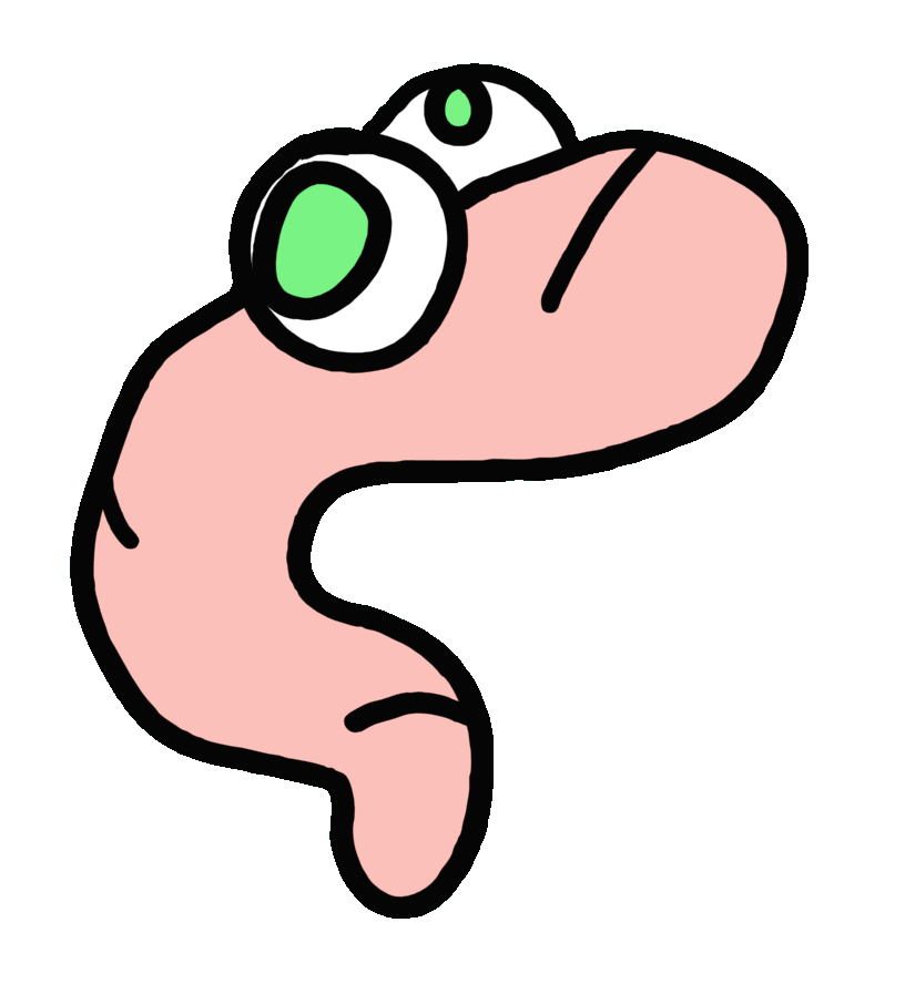 Worm E. Dink — the Wormed Ink mascot